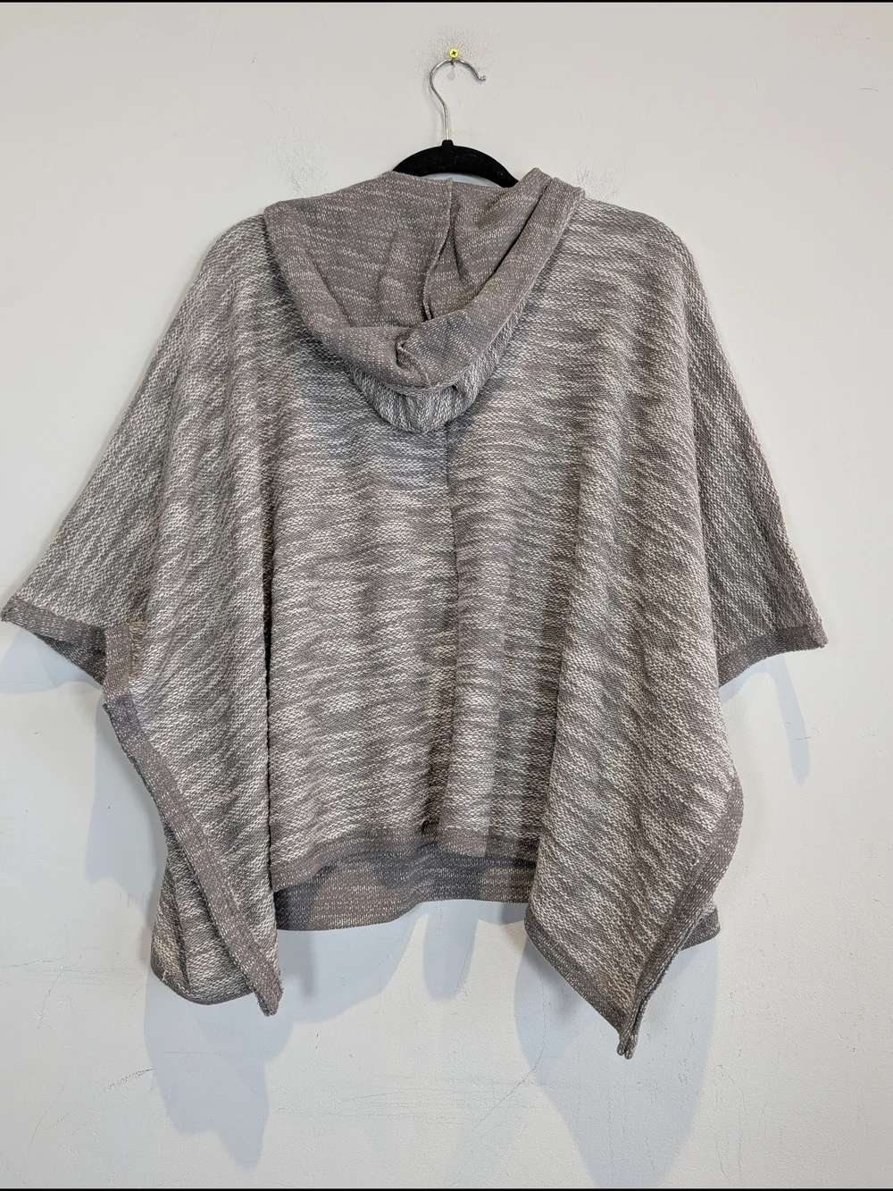 lovestitch V-Neck Hooded Sweater in Light Gray Mix, ONE SIZE
